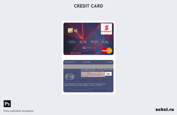 цифровая загрузка шаблона карты Mastercard Гайаны Банка Новой Шотландии